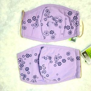 Set of mom and daughter flowers print Hikosen Mask